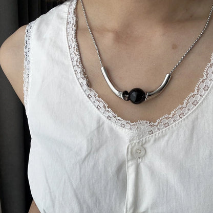 Sullivan Asymmetric Agate Horn Necklace