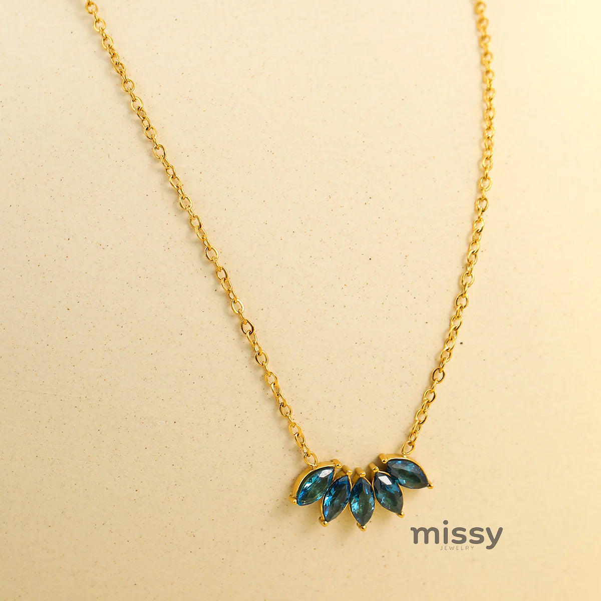 Tommie Zircon Petal Leaf Necklace