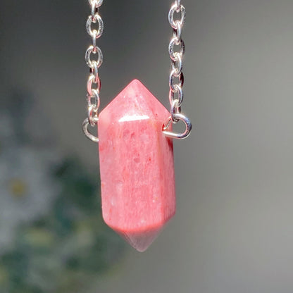 Mixed Crystal Double Terminated Point Necklace 2cm Healing