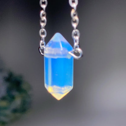 Mixed Crystal Double Terminated Point Necklace 2cm Healing