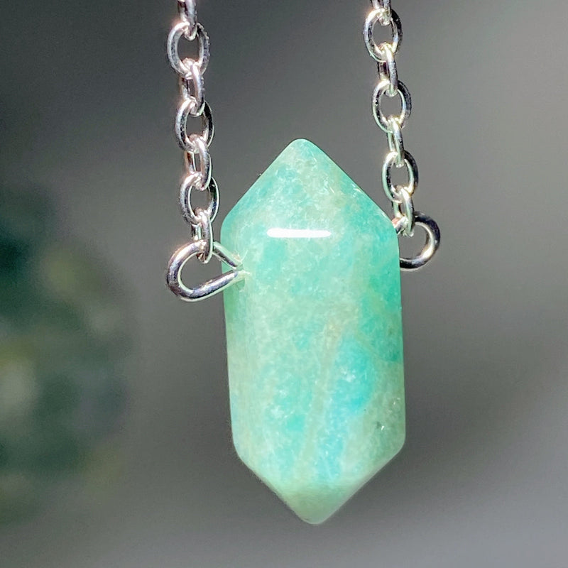 Mixed Crystal Double Terminated Point Necklace 2cm Healing