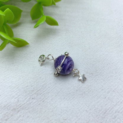 Mixed Crystal Planet Pendant 1.2 Inch Healing Necklace