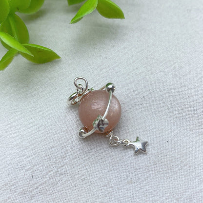 Mixed Crystal Planet Pendant 1.2 Inch Healing Necklace