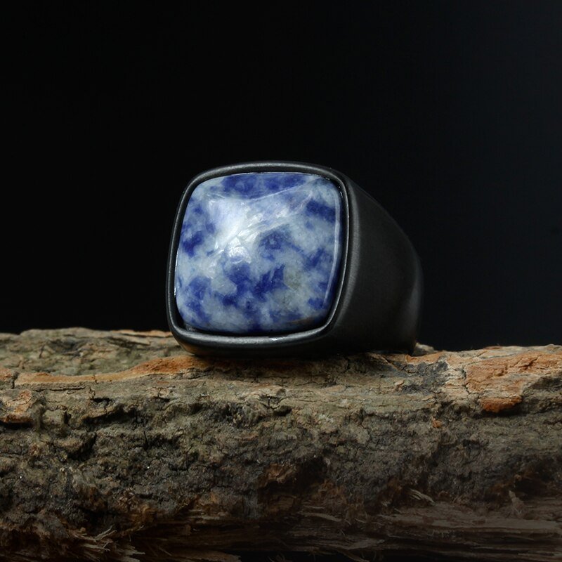 Modern Gemstone Black Ring