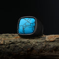 Modern Gemstone Black Ring