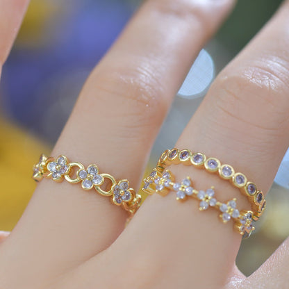 Moonlit Blossom Link Ring