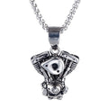 Motorcycle Engine Pendant / Biker Chain Necklace for and / Stainless Steel Jewelry