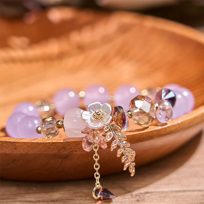 Multi-stone Healing Bracelet With Flower Accents