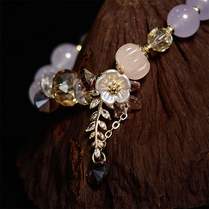 Multi-stone Healing Bracelet With Flower Accents