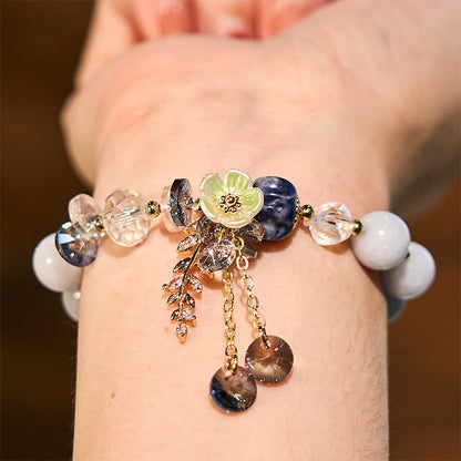 Multi-stone Healing Bracelet With Flower Accents