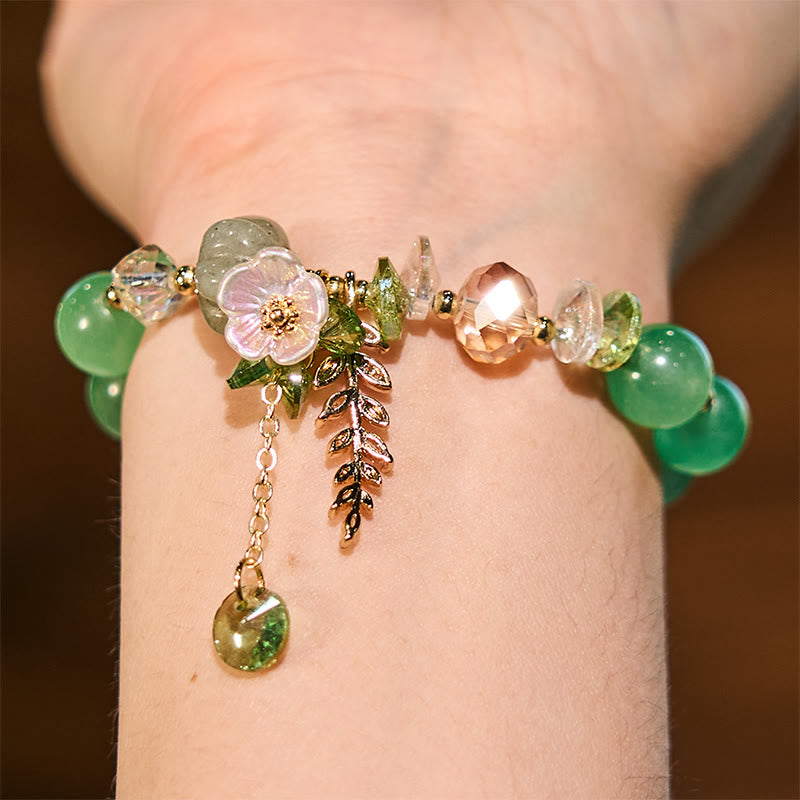 Multi-stone Healing Bracelet With Flower Accents