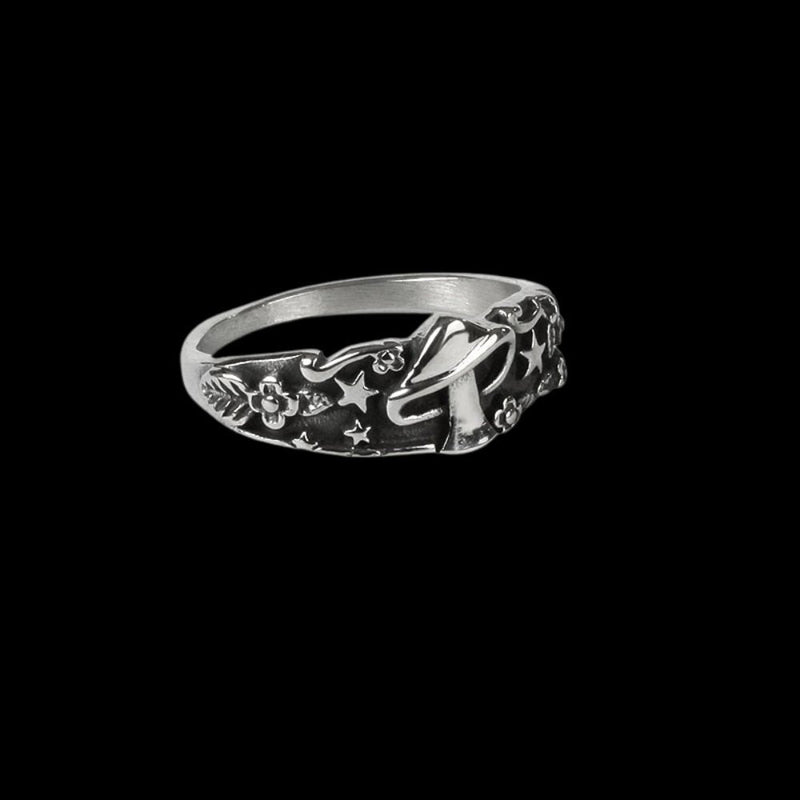 Mushroom Star Flower Pattern Ring
