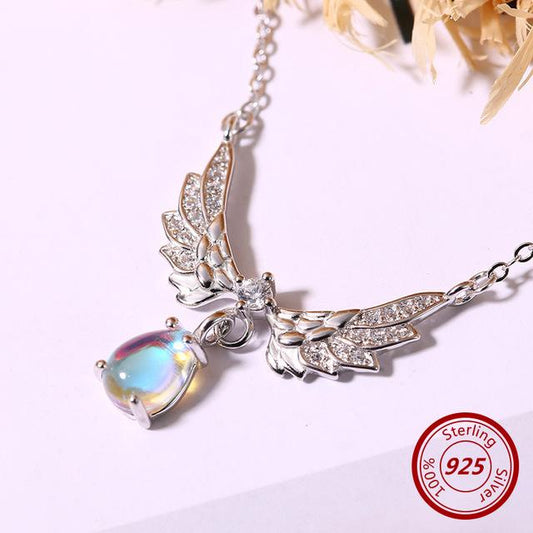 Angel Wings Moonstone Necklace