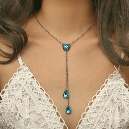 Blue Heart Goddess Necklace