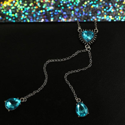 Blue Heart Goddess Necklace