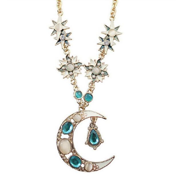 Celestial Sun & Moon Crystal Necklace