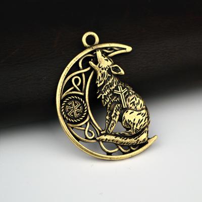 Celtic Wise Owl & Wolf Moon Necklace