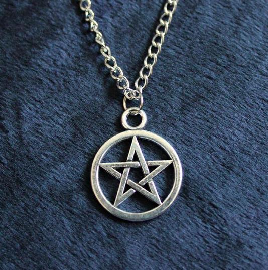 Classic Pentacle Pendant Talisman - Silver Plated Pendant & Necklace