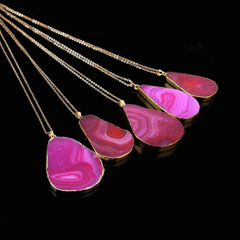 Colorful Irregular Shaped Agate Necklace
