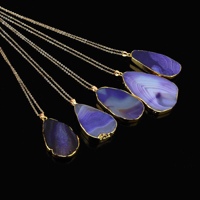 Colorful Irregular Shaped Agate Necklace