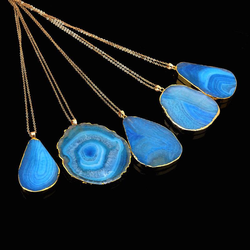 Colorful Irregular Shaped Agate Necklace