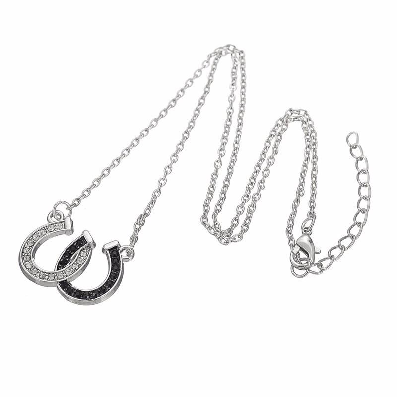 Double Horseshoe & Rhinestones Necklace