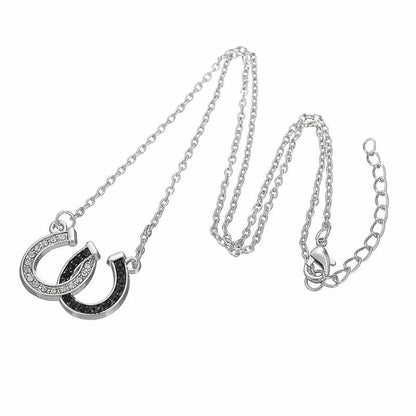Double Horseshoe & Rhinestones Necklace