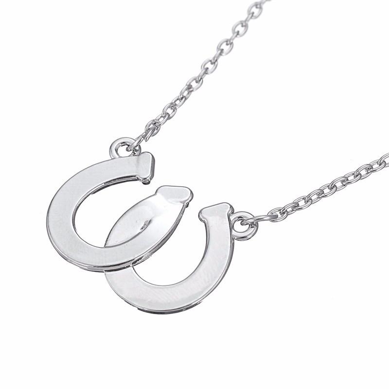 Double Horseshoe & Rhinestones Necklace