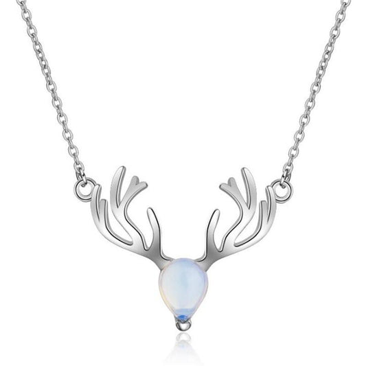 Elk Moonstone Sterling Silver Necklace