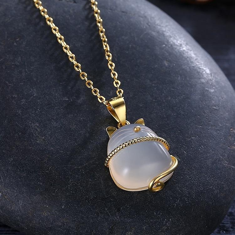 Exquisite Cat Sterling Silver Necklace