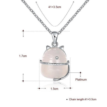 Exquisite Cat Sterling Silver Necklace