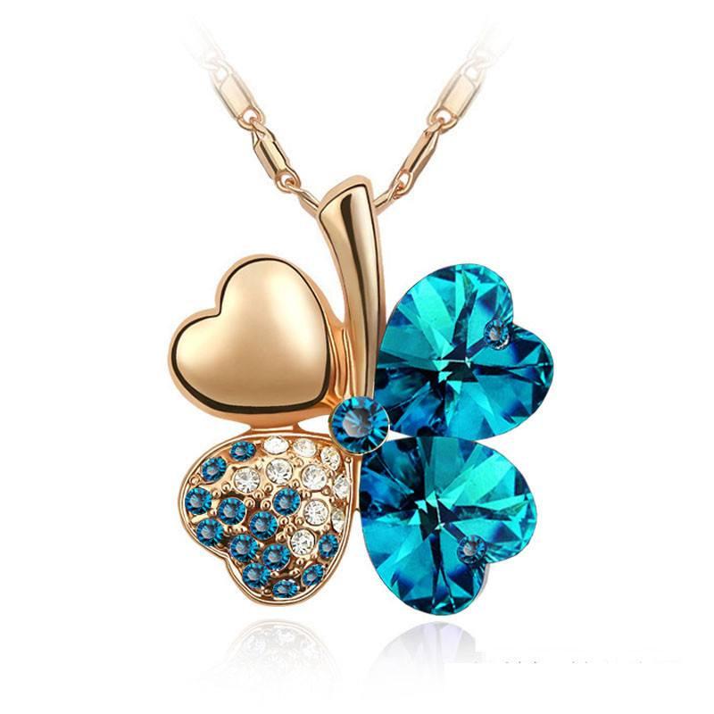 Four Leaves Clover Heart Necklace