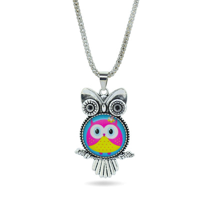 Glass Owl Pendant Necklace