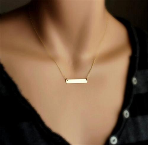 Gold Multilayer Long Strip Pendant Necklace