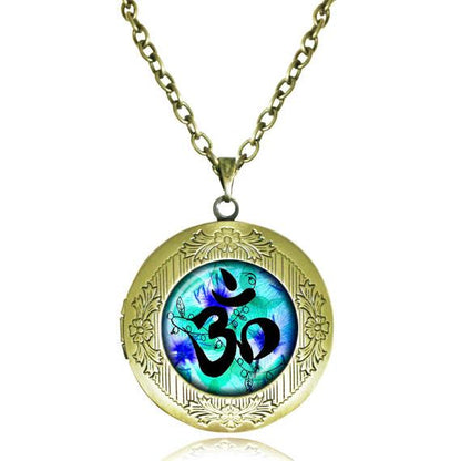Mandala Glass Dome Choker Locket Necklace