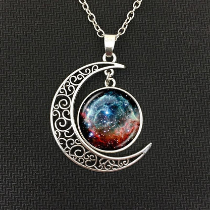 Moon Galaxy Charm Necklace