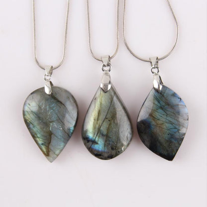 Natural Labradorite Stainless Steel Necklace