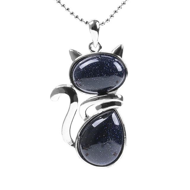 Natural Stone Cat Necklace