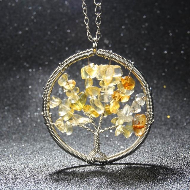 Natural Stones Tree of Life Necklace