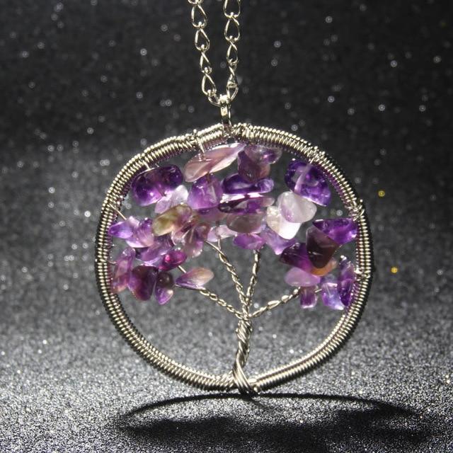 Natural Stones Tree of Life Necklace