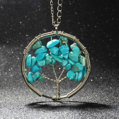 Natural Stones Tree of Life Necklace
