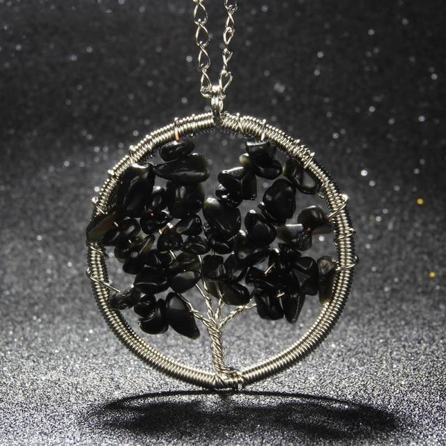 Natural Stones Tree of Life Necklace