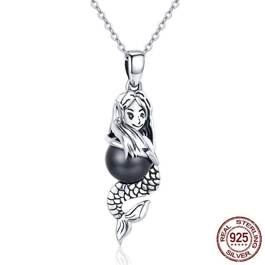 Ocean Spirit Mermaid Sterling Silver Necklace