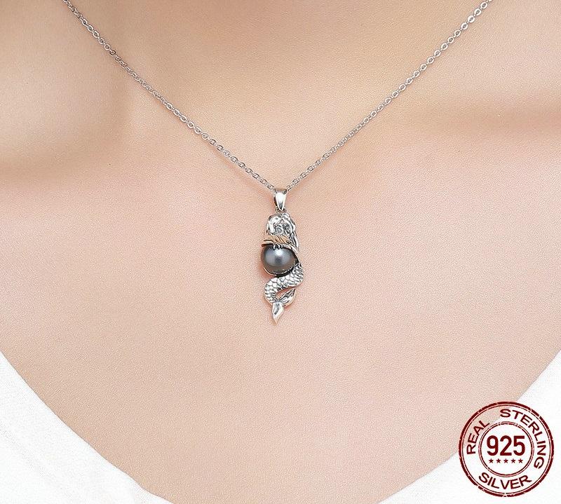 Ocean Spirit Mermaid Sterling Silver Necklace