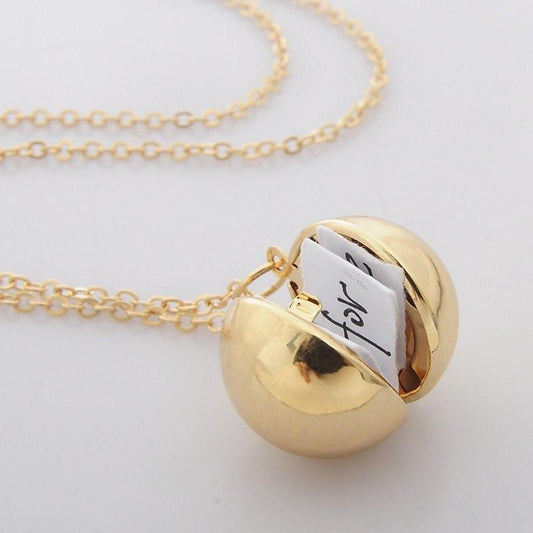 Secret Message Ball Locket Necklace