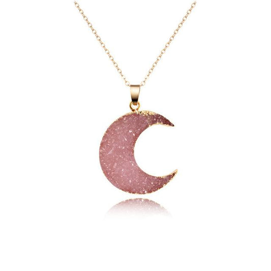 Sparkling Moon Druzy Necklace