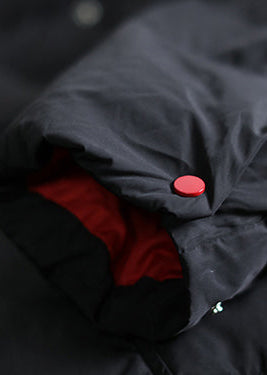 New Black Clothing Stand Collar Quilted Coat Drawstring Pockets Down Coat