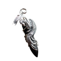 Black Natural Stone of Style Phoenix / Pendant / Jewelry of Sterling Silver