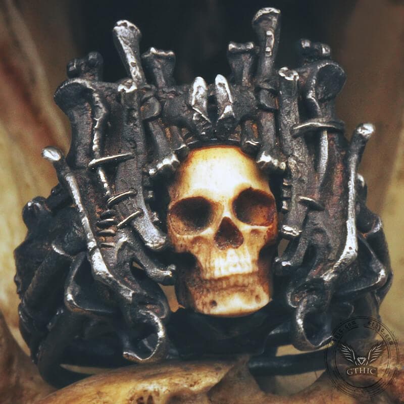 Night���s Watch Sterling Silver Skull Ring