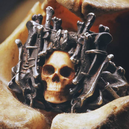Night���s Watch Sterling Silver Skull Ring